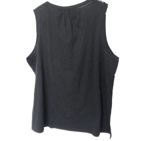 NWT Rafaella Top Size XXL Sleeveless Crochet Detail Black CasualVacation Cruise - Picture 2 of 6